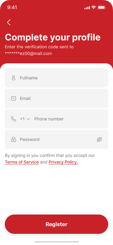 Complete your profile
