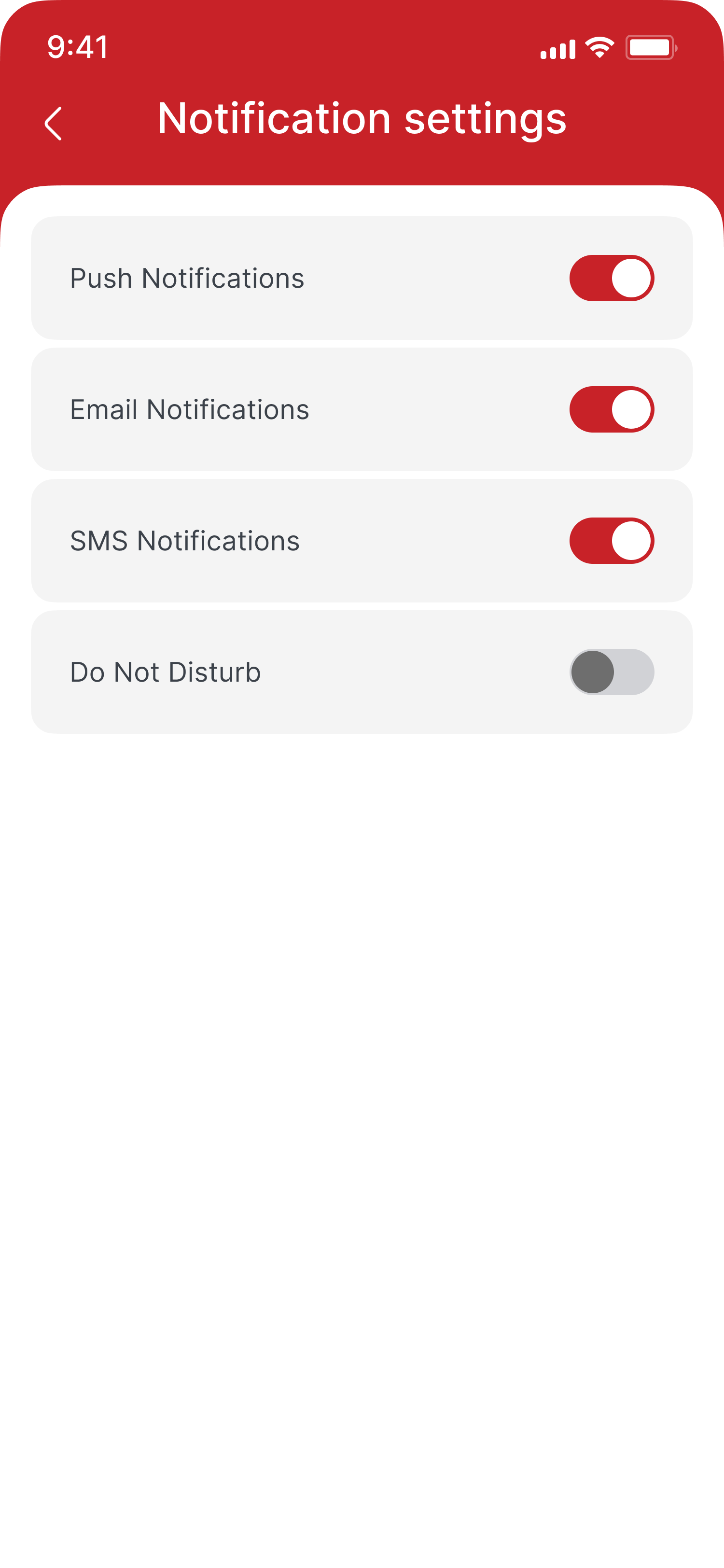 Notification settings
