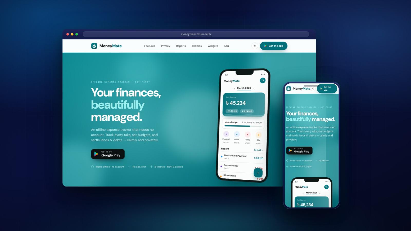 MoneyMate Web — product site and legal surface
