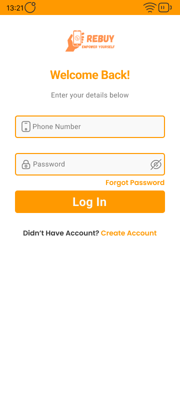 Log in Screen